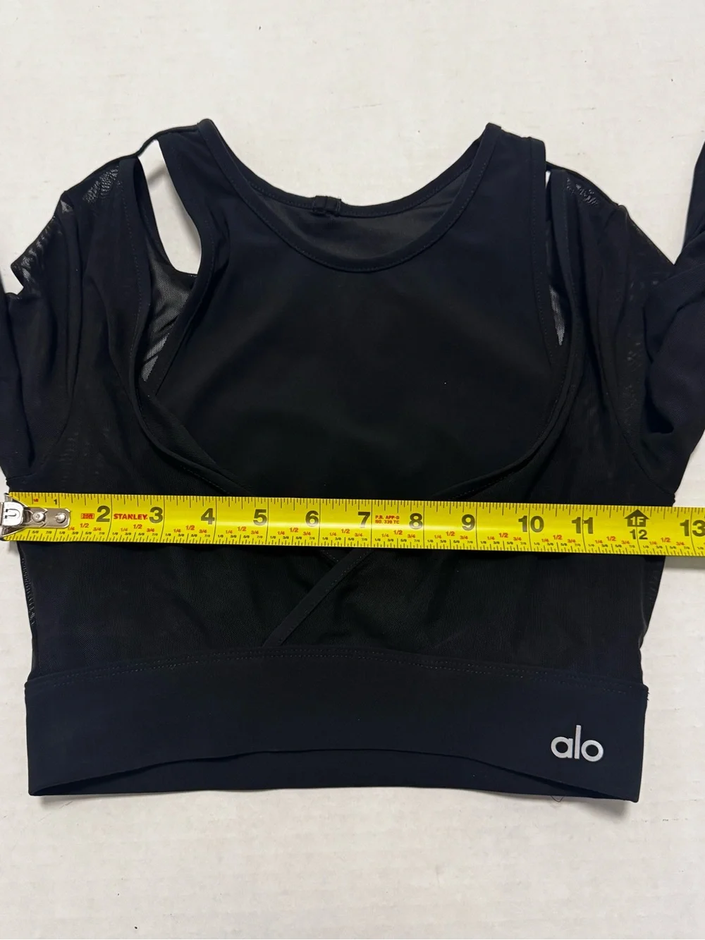 Alo Pivot Layered Look Crop Top Black